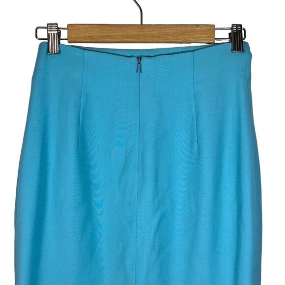 Vintage Terry Paris Made in France Pastel Blue Pencil Skirt T 1 - Picture 2 of 5